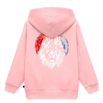 Tête de lion - Sweat Premium à capuche enfant bio - rose - Dos - AI Model Kid Female (0cm)