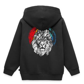 Löwenkopf - Kinder Premium Organic Hoodie - Schwarz - Hinten - AI Model Kid Male (0cm)