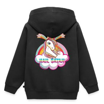 HAIL SATAN! - Sweat Premium à capuche enfant bio - noir - Dos - AI Model Kid Male (0cm)