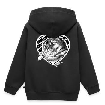Die Crocreto Katze - Kinder Premium Organic Hoodie - Schwarz - Hinten - AI Model Kid Male (0cm)