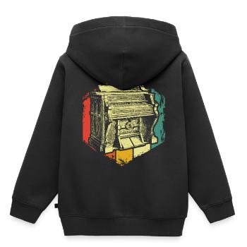 Organiste Instrument d’orgue - Sweat Premium à capuche enfant bio - noir - Dos - AI Model Kid Male (0cm)
