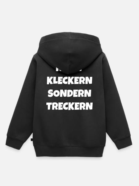 nicht kleckern sondern treckern - Kinder Premium Organic Hoodie - Schwarz