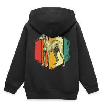 Le lévrier - Sweat Premium à capuche enfant bio - noir - Dos - AI Model Kid Male (0cm)