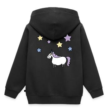 licorne - Sweat Premium à capuche enfant bio - noir - Dos - AI Model Kid Male (0cm)