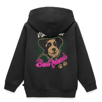 Hund und Hunde - Kinder Premium Organic Hoodie - Schwarz - Hinten - AI Model Kid Male (0cm)