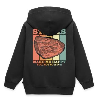 Fleisch - Kinder Premium Organic Hoodie - Schwarz - Hinten - AI Model Kid Male (0cm)