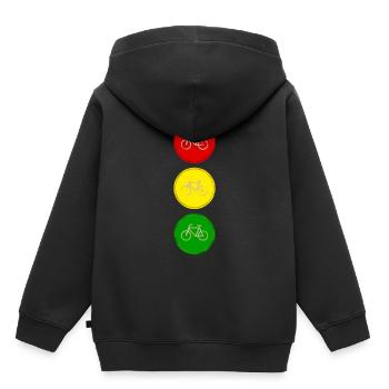 Feu de circulation vélo vélo - Sweat Premium à capuche enfant bio - noir - Dos - AI Model Kid Male (0cm)