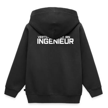 Ingenieur - Kinder Premium Organic Hoodie - Schwarz - Hinten - AI Model Kid Male (0cm)