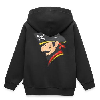 Pirat Piratenkopf Matrose See Geschenk - Kinder Premium Organic Hoodie - Schwarz - Hinten - AI Model Kid Male (0cm)