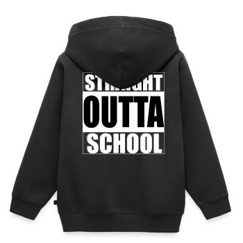 Straight outta school - Rap, Compton - Kinder Premium Organic Hoodie - Schwarz - Hinten - AI Model Kid Male (0cm)