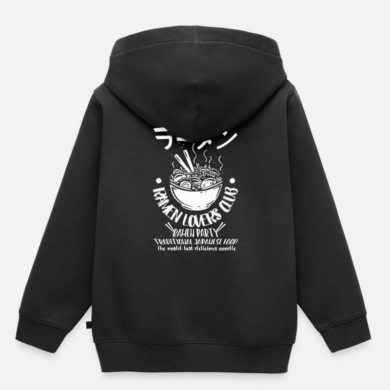 ramen noodle t shirt vintage - Sweat Premium à capuche enfant bio - noir