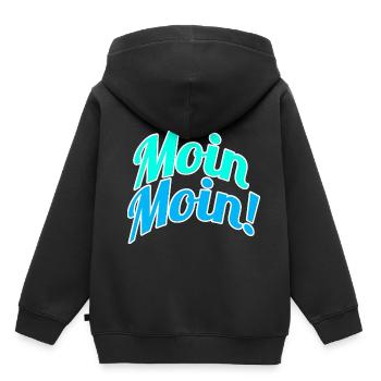 Moin Moin ! - Sweat Premium à capuche enfant bio - noir - Dos - AI Model Kid Male (0cm)