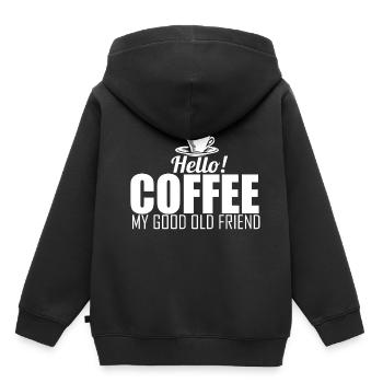 Café - café - Sweat Premium à capuche enfant bio - noir - Dos - AI Model Kid Male (0cm)