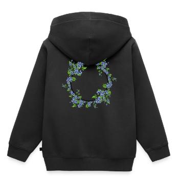 Blumenring - Kinder Premium Organic Hoodie - Schwarz - Hinten - AI Model Kid Male (0cm)
