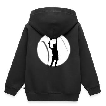 Tennis - Kinder Premium Organic Hoodie - Schwarz - Hinten - AI Model Kid Male (0cm)