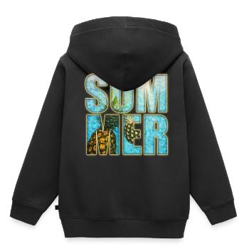 Summer - Kinder Premium Organic Hoodie - Schwarz - Hinten - AI Model Kid Male (0cm)
