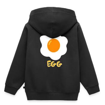 Oeuf sur le plat - Sweat Premium à capuche enfant bio - noir - Dos - AI Model Kid Male (0cm)