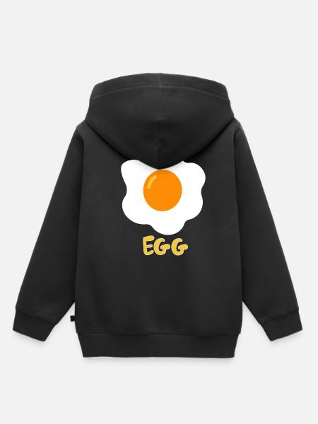 Spiegelei Ei Essen Egg - Kinder Premium Organic Hoodie - Schwarz