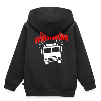 Freiwillige Feuerwehr - Kinder Premium Organic Hoodie - Schwarz - Hinten - AI Model Kid Male (0cm)