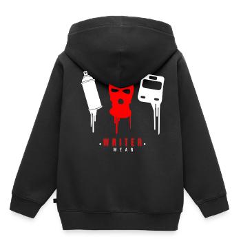 Graffiti Writer Wear Cadeau Surprise Masque Pulvérisateur - Sweat Premium à capuche enfant bio - noir - Dos - AI Model Kid Male (0cm)