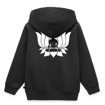 Lotusblume Buddah Geschenk - Kinder Premium Organic Hoodie - Schwarz - Hinten - AI Model Kid Male (0cm)