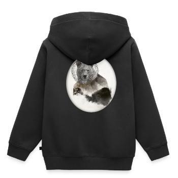 Bear Bär Poly Art - Kinder Premium Organic Hoodie - Schwarz - Hinten - AI Model Kid Male (0cm)