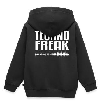 Techno Freak Cadeau - Sweat Premium à capuche enfant bio - noir - Dos - AI Model Kid Male (0cm)