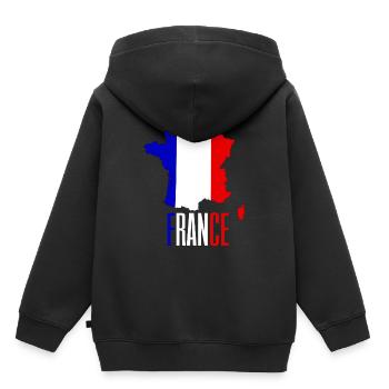 France - France gift - Kids Premium Organic Hoodie - black - Back - AI Model Kid Male (0cm)