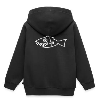 Fische Fisch Fischer Geschenk - Kinder Premium Organic Hoodie - Schwarz - Hinten - AI Model Kid Male (0cm)