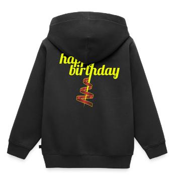 Joyeux anniversaire cadeau d'anniversaire - Sweat Premium à capuche enfant bio - noir - Dos - AI Model Kid Male (0cm)