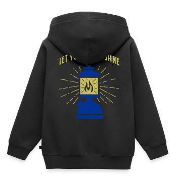Lampe lumière nuit lumière flamme lumière sombre feu - Sweat Premium à capuche enfant bio - noir - Dos - AI Model Kid Male (0cm)