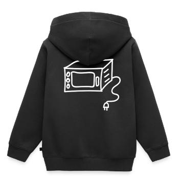 micro-onde - Sweat Premium à capuche enfant bio - noir - Dos - AI Model Kid Male (0cm)