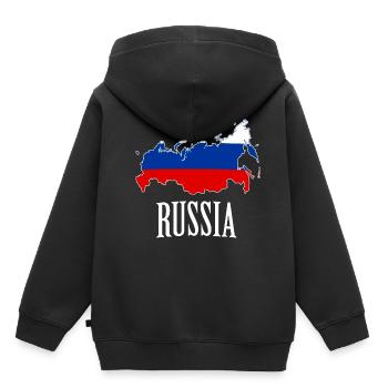 Russie - Sweat Premium à capuche enfant bio - noir - Dos - AI Model Kid Male (0cm)