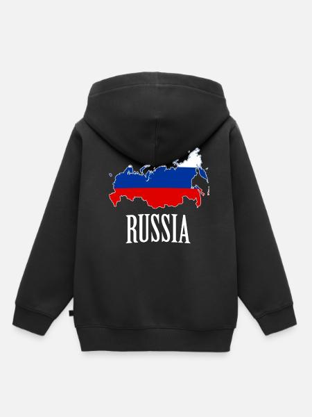 Russie - Sweat Premium à capuche enfant bio - noir