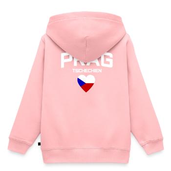 Prag Tschechien - Kinder Premium Organic Hoodie - Rosa - Hinten - AI Model Kid Female (0cm)