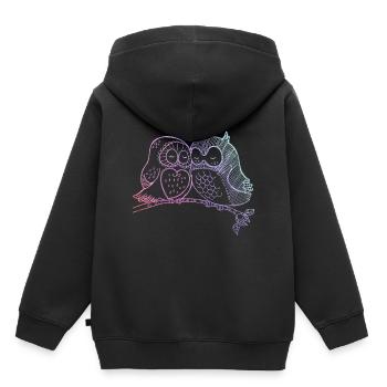 Verliebte Eulen - Kinder Premium Organic Hoodie - Schwarz - Hinten - AI Model Kid Male (0cm)