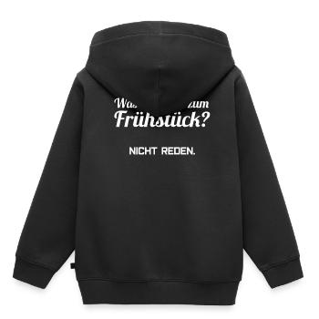 Petit déjeuner - Sweat Premium à capuche enfant bio - noir - Dos - AI Model Kid Male (0cm)
