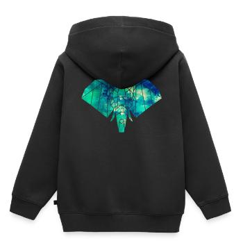 Éléphant de formes dans des couleurs vives - Sweat Premium à capuche enfant bio - noir - Dos - AI Model Kid Male (0cm)