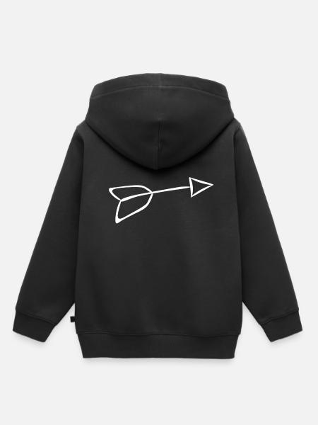 Pfeil - Kinder Premium Organic Hoodie - Schwarz