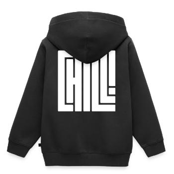 Chill - Kinder Premium Organic Hoodie - Schwarz - Hinten - AI Model Kid Male (0cm)