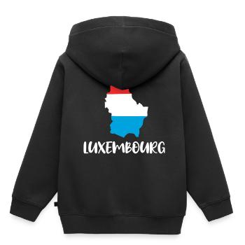 luxembourg - Kids Premium Organic Hoodie - black - Back - AI Model Kid Male (0cm)