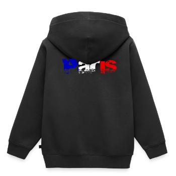 Paris - Sweat Premium à capuche enfant bio - noir - Dos - AI Model Kid Male (0cm)
