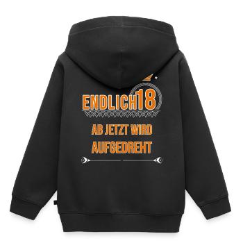 18. Geburtstag - Kinder Premium Organic Hoodie - Schwarz - Hinten - AI Model Kid Male (0cm)