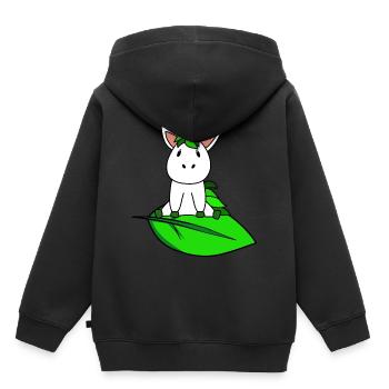 Licorne Bio Bio - Sweat Premium à capuche enfant bio - noir - Dos - AI Model Kid Male (0cm)