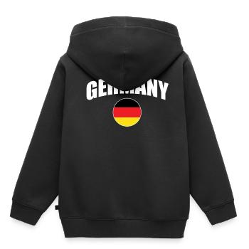 Allemagne - Sweat Premium à capuche enfant bio - noir - Dos - AI Model Kid Male (0cm)