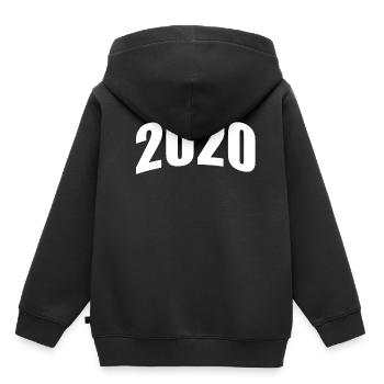 2020 - Kinder Premium Organic Hoodie - Schwarz - Hinten - AI Model Kid Male (0cm)
