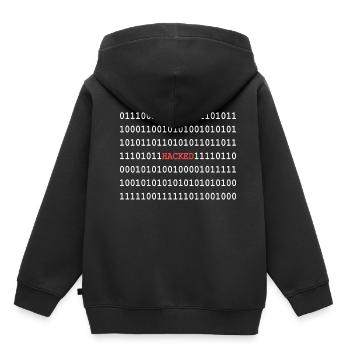 Pirate de code binaire - Sweat Premium à capuche enfant bio - noir - Dos - AI Model Kid Male (0cm)