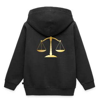 Anwalt Richter Gerechtigkeit - Kinder Premium Organic Hoodie - Schwarz - Hinten - AI Model Kid Male (0cm)