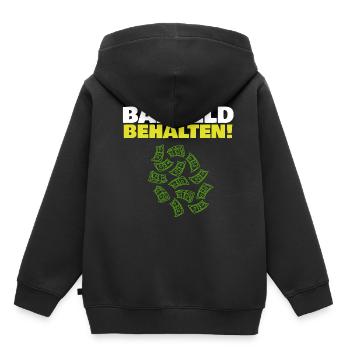Bargeld behalten Freiheit Geld System Abschaffung - Kinder Premium Organic Hoodie - Schwarz - Hinten - AI Model Kid Male (0cm)