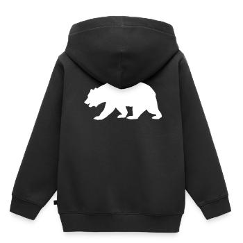 Bär Silhouette - Kinder Premium Organic Hoodie - Schwarz - Hinten - AI Model Kid Male (0cm)